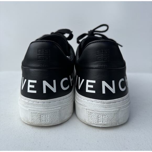 Givenchy Mens Tennis Shoes City Sport Sneakers Size 44 Black / White Logo